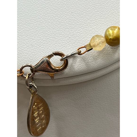 Kendra Scott Vintage Yellow Quartz Stone Graduated Beaded Necklace 925 clasp - Picture 12 of 12